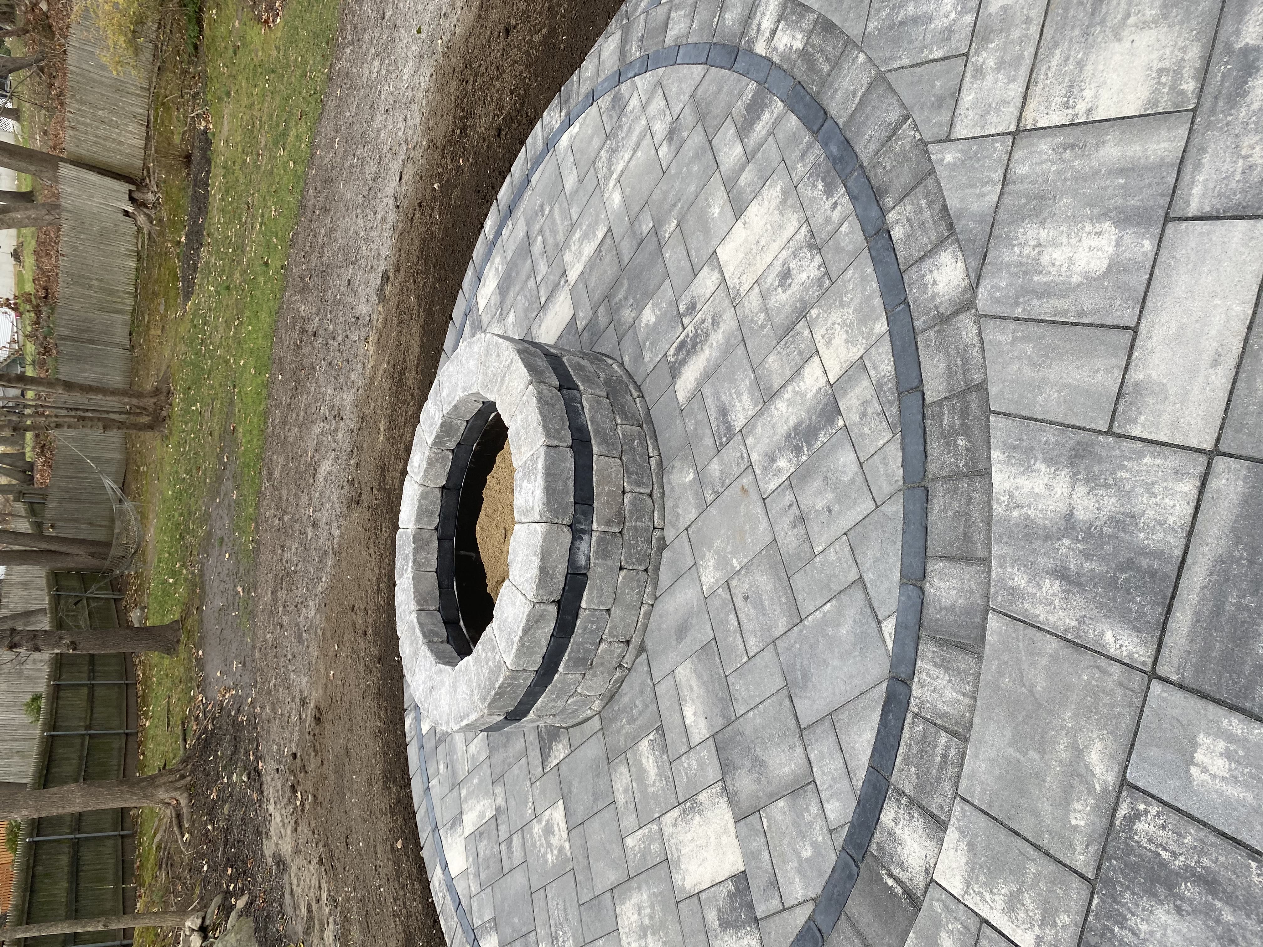 Stone steps and landing area for hillside property