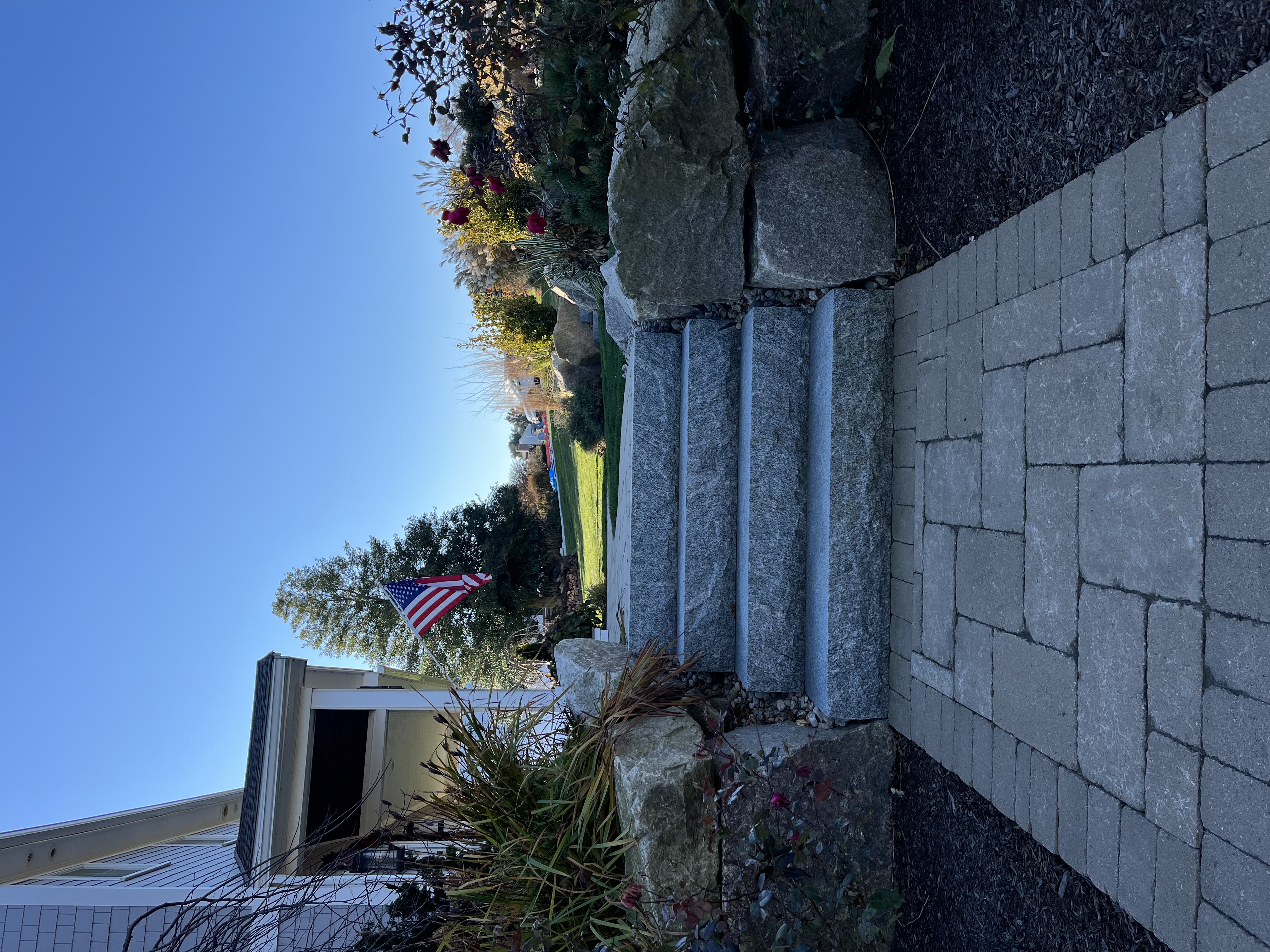 Large format paver patio for entertaining