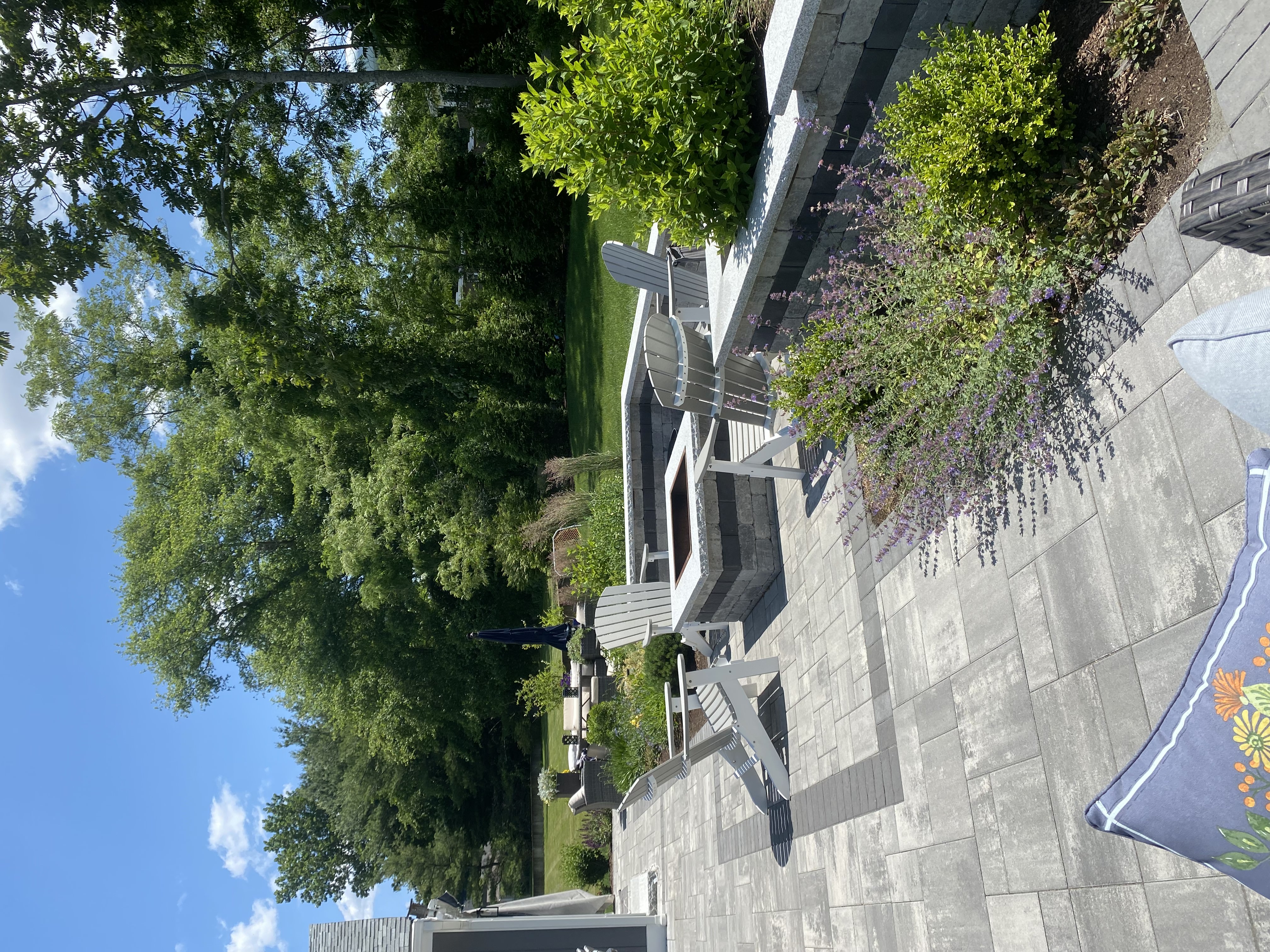 Custom stone patio and garden design in Rhode Island